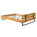 PINE WOOD BED FRAME QUEEN SIZE,NATURAL & BLACK COLOR