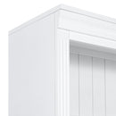 83.4'Tall Bookshelf with Writing Desk, Modern Bookcase with Study Desk, Workstation with Storage Shelf,Storage Bookcase with Open Shelves and LED Lighting for Living Room,Home Office,White