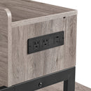 59 inch bar table, dining table, sofa table with power socket and LED light, 3 saddle stools, 4-piece bar table and chairs set for living room, dining room and kitchen