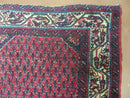 2.5' X 4' Vintage Handmade Indian Amritsar Wool Rug Paisley Design Red