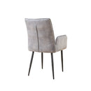 Modern Velvet Dining Chairs 2-Piece Set - Soft Cushioned Seats with Iron Frames in Mustard Light Gray