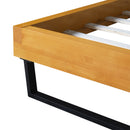 PINE WOOD BED FRAME KING SIZE,NATURAL & BLACK COLOR