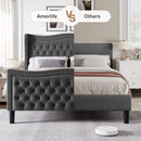 LIFT UP VELVET GRAY  FULL SIZE BED