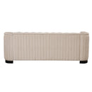 Modern Velvet Upholstered 3-Piece Sofa Set with Rubber Wood Legs in Beige