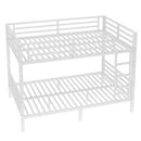 Metal Full XL over Full XL Bunk Bed for Teens and Adults,Space-Saving/Noise Reduced/No Box Spring Needed, White