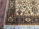 Indo Mahal Rug 6x9, Indian Floral Carpet 6 x 9, Beige and Black, Allover Design, Living Room Rug, Bedroom Rug, Traditional Rug, Vintage Rug