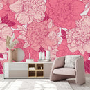 Stylish Modern Pink Peonies Wallpaper