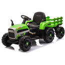 Ride on Tractor with Trailer,24V Battery Powered Electric Tractor Toy, 200wx2motor 1.86-4.97MPH/Remote Control,electric car for kids,Three speed adjustable,USB,MP3, Bluetooth,LED light, safety belt.