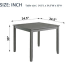 Wooden Dining Square Table, Kitchen Table for Small Space, 4 Person Dining Table, Gray ONLY THE TABLE