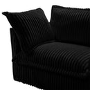 Slipcovered U Shape Sectional Deep Seat Sofa Couch, 3 Seater Sofa with French Edges Design Multiple Big Pillows, Modular Deep Seat Sectional Sofa Comfy Cloud Couch for Living Room, Apartment, Black