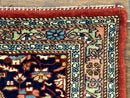 Persian Bidjar Rug 2.7 x 4, Red and Navy Blue, Small Persian Area Rug, Semi Antique