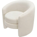 Modern Curved Back Upholstered Accent Chair, Soft Cozy Boucle Fabric, Comfortable Plush Seating, No Assembly Required, Versatile Style for Living Room/Reading Room/Bedroom, Ivory