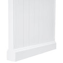 83.4'Tall Bookshelf with Writing Desk, Modern Bookcase with Study Desk, Workstation with Storage Shelf,Storage Bookcase with Open Shelves and LED Lighting for Living Room,Home Office,White