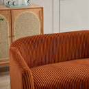 50.78'W Modern Loveseat Couch Sofa with Corduroy Upholstery, Wooden Legs, 2-Seat for Small Spaces Office Studio Apartment Bedroom, Orange