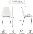 Clear Acrylic Dining Chairs Set Of 4 With Metal Legs
