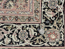 Sino Persian Rug 4x6, Fine Hand Knotted Carpet, Black, Wool, Vintage Rug 4 x 6, Herati Mahi, 300 KPSI