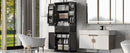 Bathroom Storage Cabinet with Doors and Drawer, Multiple Storage Space, Adjustable Shelf, Black (Old Sku:WF308204AAB)