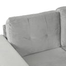 Modern Sectional Sofa with Storage Ottoman, L-Shape Couch with 2 Pillows and Cup Holders, Gray Velvet, 105 inch