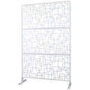 Outdoor & Indoor Privacy Screen Metal Privacy Screen 76' H×48' W, Freestanding Decorative Privacy Screen for Deck Balcony Patio, Privacy Fence Panels for Outside Lawn Garden PS114 WHITE