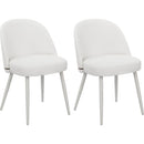 PU dining chair, metal leg without armrest, suitable for dining room, living room, kitchen,set of 2