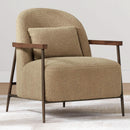 Camel Faux Sherpa Upholstered Armchair Modern Collection
