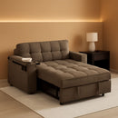 65 Inches Durable Convertible Sleeper Sofa ChocolateBrown