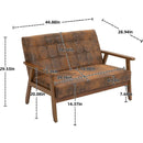 Mid-Century Modern Solid Loveseat Sofa Upholstered Microsuede Fabric Loveseat, 2-Seat Upholstered Loveseat Sofa Modern Couch