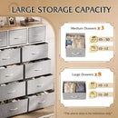 Tall Fabric Dresser Storage Tower With 11 Deep Drawers