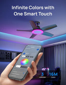 52 Inch Low Profile Smart Ceiling Fan Alexa RGB Lighting