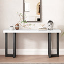 U_STYLE Geometric Design Console Table with Solid Pine Legs,Suitable for Entryway, Hallway, Living Room, Bedroom