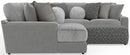 Canyon - 4 Piece Sectional With Cuddler Seat Cushions, Included Accent Pillows And Cocktail Ottoman (Left Side Facing Chaise) - Platinum