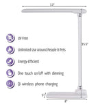 Brilli 15"H LED Desk Lamp (Set of 2) Matte White Finish with Qi Wireless Charging