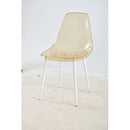 dining chair,set of 4,metal leg,plastic seat,transparent yellow