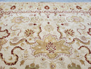 Vintage Oushak Area Rug, Hand-Knotted, Wool, Cream Beige Maroon, 10x15 Rug, 10x14 Rug, Large Oriental Carpet