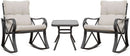 Three Piece Outdoor Bistro Set with Rocking Chairs