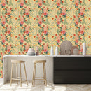 Voguish Yellow Floral Wallpaper