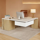 Premium White Engineered Wood Corner Desk 74.8 Inches