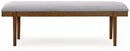 Lyncott - Large Upholstered Dining Room Bench - Gray / Brown
