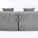 MODEL LY-025 COMPRESSION SOFA :4 Seater  Light Gray  Sofa with Chenille fabric, 30D ,60 Hardness full sponge,4 pillows for Living Room, Home Furniture Sleeper Sectional Sofa for Apartment
