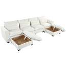 U_Style U-shaped Freely Transformable Modular Corner Sofa with Two Ottomans, Suitable for Living Rooms, Studies, Home Theaters, and More.