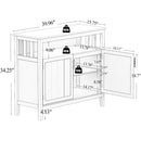 White Buffet Cabinet With 2 Doors And Adjustable Shelf
