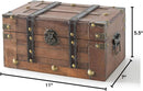 Wooden Treasure Chest 11x7x5.5 Hinged Lid Keepsakes