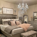 2 Pack 5 Light Crystal Pendant Lights Plug In With Clear Cord And On Off Switch Chandelier