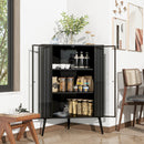 Modern 3-Tier Corner Storage Cabinet with Tempered Glass Doors, Removeable Shelves & Metal Frame - Freestanding Space-Saving Organizer for Bathroom, Kitchen, Bedroom, Living Room, or Small Spaces