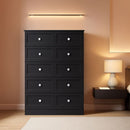 Black Fluted 24 Inch Dresser For Bedroom Storage Solutions