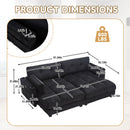 UNITED WE WIN Sleeper Sofa Couch Bed,Oversized Chaise Lounge Chair Cozy Cloud Couch