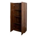 High wardrobe and kitchen cabinet with 2 doors and 3 partitions to separate 4 storage spaces
