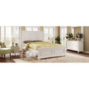 Traditional Town and Country Style Pinewood Vintage King Bed, White