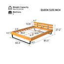 PINE WOOD BED FRAME QUEEN SIZE,NATURAL & BLACK COLOR