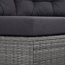 Elegant Patio Furniture Set Outdoor Daybed Rattan Sectional with Cushions and Center Table, Grey, Iron + Rattan